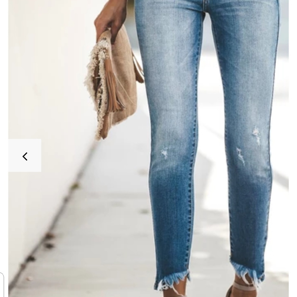 Vici collection kan kan frayed ankle denim skinny
